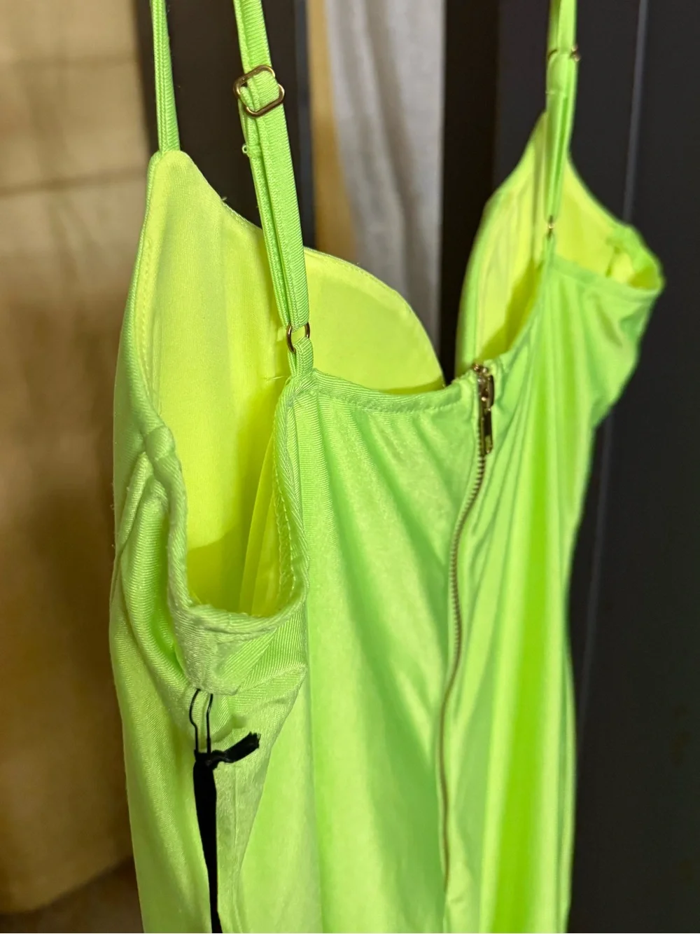 NWT Neon Yellow Midi Bodycon Dress